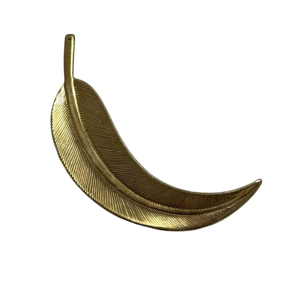 Gold Feather Brooch